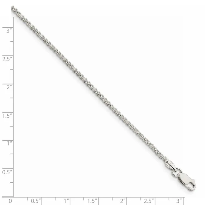 Sterling Silver 175mm Round Spiga Chain TreasureFineJewelers Rings