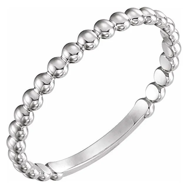 Sterling Silver 2 mm Stackable Bead Ring TreasureFineJewelers Rings