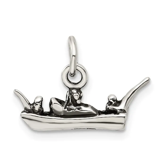 Sterling Silver Antiqued Boat Charm TreasureFineJewelers Rings