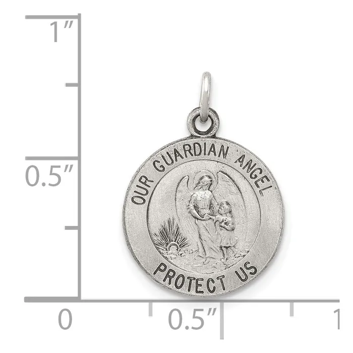 Sterling Silver Antiqued Guardian Angel Medal TreasureFineJewelers Rings