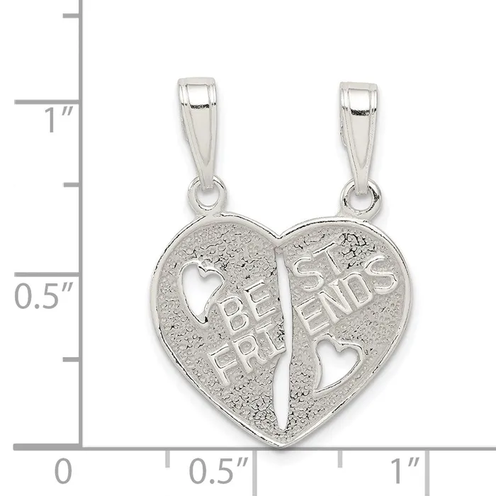 Sterling Silver Best Friends Break apart Heart TreasureFineJewelers Rings