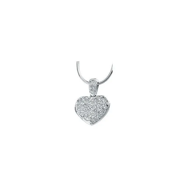 Sterling Silver Cubic Zirconia Heart Locket 18 Necklace TreasureFineJewelers Necklaces Sterling Silver Cubic Zirconia Heart Locket 18 Necklace TreasureFineJewelers Necklaces