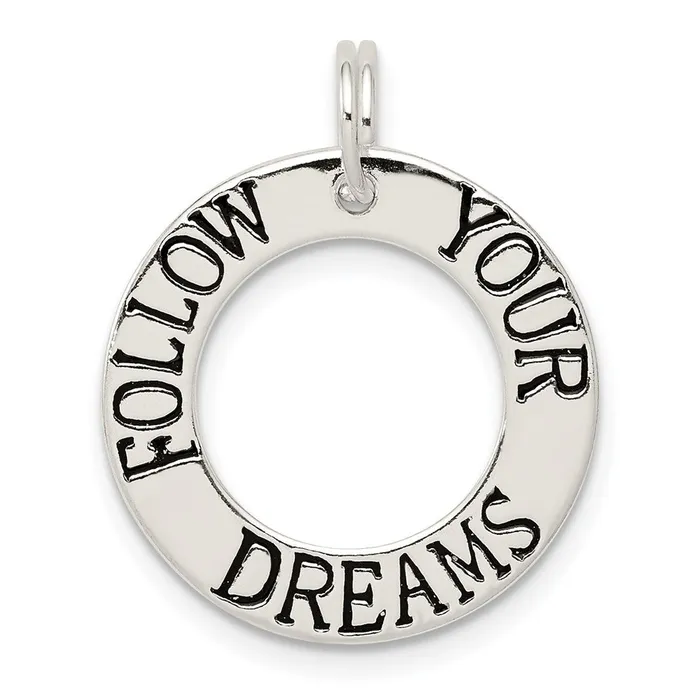 Sterling Silver Follow Your Dreams Circle Charm TreasureFineJewelers Rings Sterling Silver Follow Your Dreams Circle Charm TreasureFineJewelers Rings