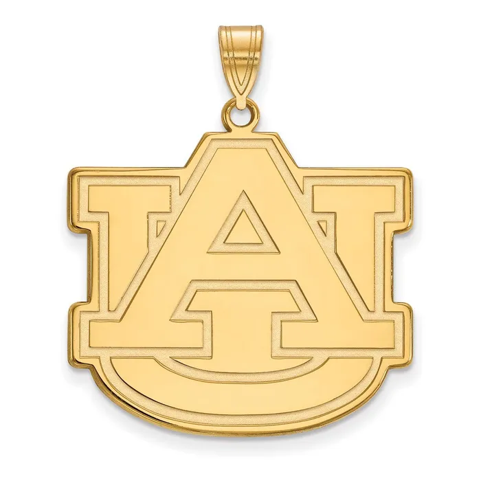 Sterling Silver Goldplated Auburn University AU Extra Large Pendant TreasureFineJewelers Necklaces Sterling Silver Goldplated Auburn University AU Extra Large Pendant TreasureFineJewelers Necklaces