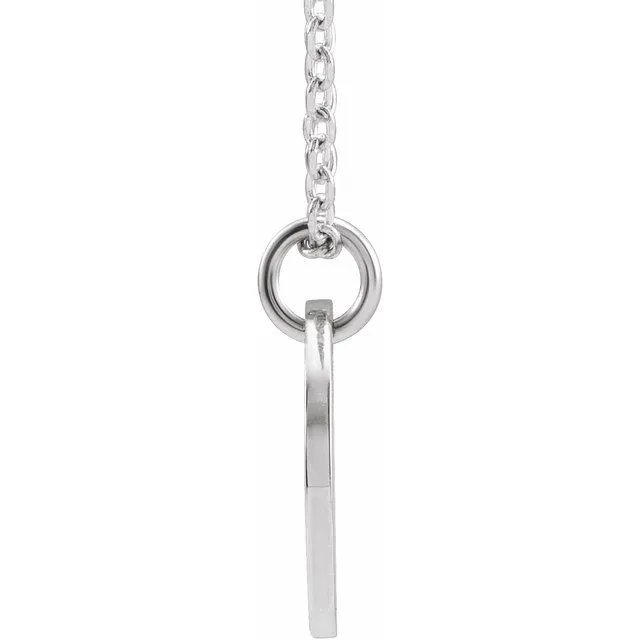Sterling Silver Initial K 10 mm Disc 1618 Necklace TreasureFineJewelers Necklaces