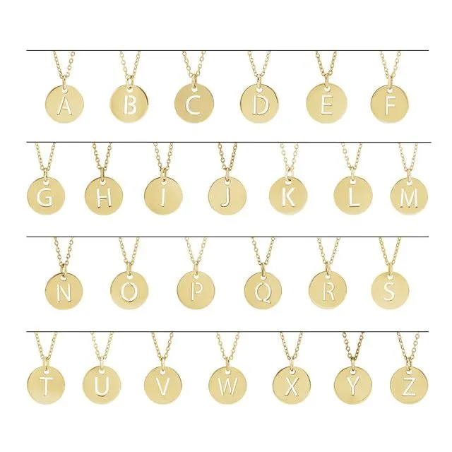 Sterling Silver Initial K 10 mm Disc 1618 Necklace TreasureFineJewelers Necklaces