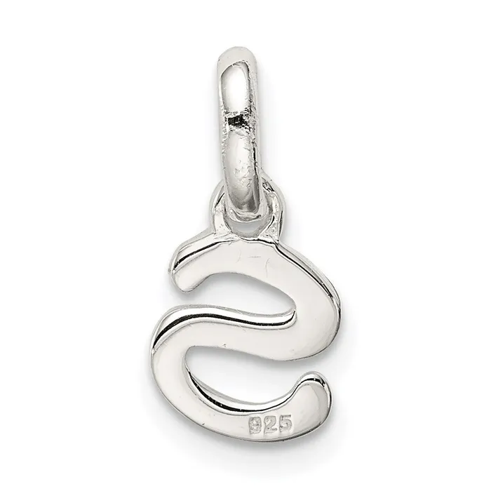 Sterling Silver Letter S with Enamel Pendant TreasureFineJewelers Necklaces