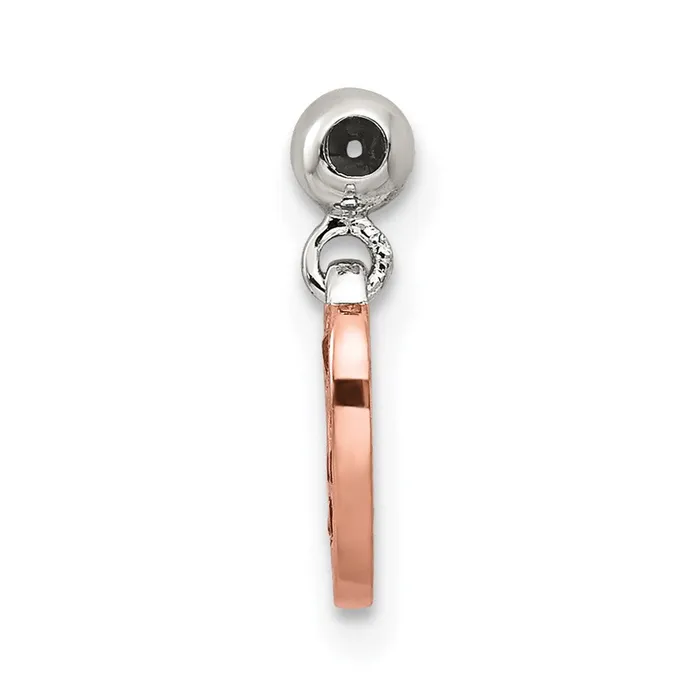 Sterling Silver Mio Memento Rose Tone with Red CZ Dangle Heart Charm TreasureFineJewelers Rings
