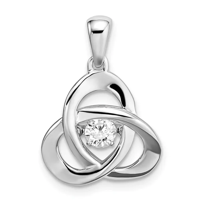 Sterling Silver Platinumplated Vibrant CZ Swarovski Zirconia Pendant TreasureFineJewelers Necklaces Sterling Silver Platinumplated Vibrant CZ Swarovski Zirconia Pendant TreasureFineJewelers Necklaces