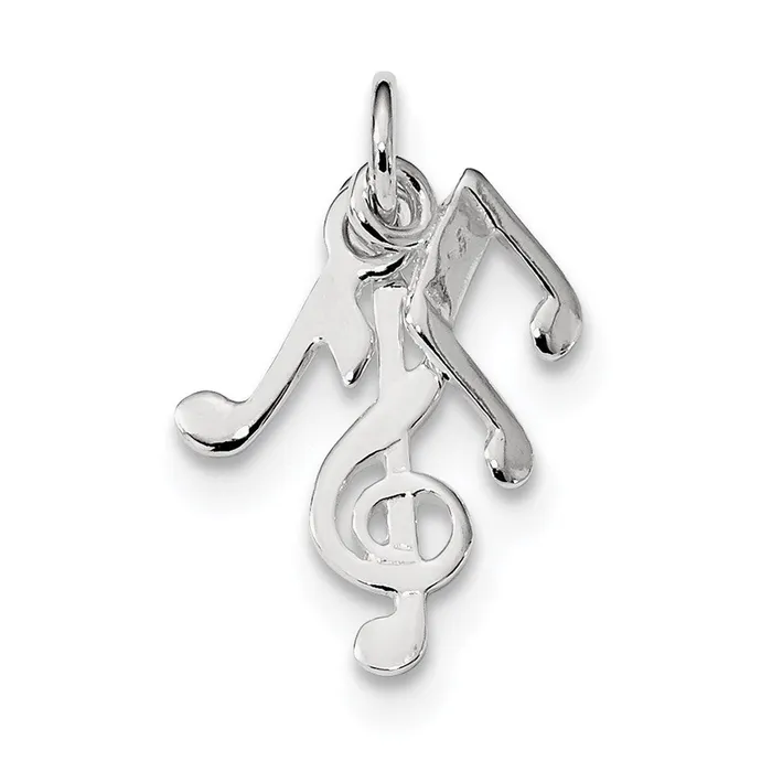 Sterling Silver Rhodplated Polished Music Notes Charm TreasureFineJewelers Rings Sterling Silver Rhodplated Polished Music Notes Charm TreasureFineJewelers Rings