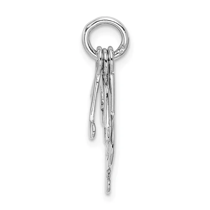Sterling Silver Rhodplated Polished Music Notes Charm TreasureFineJewelers Rings