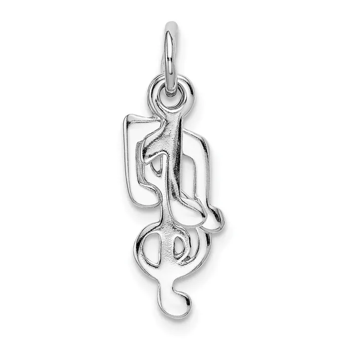 Sterling Silver Rhodplated Polished Music Notes Charm TreasureFineJewelers Rings
