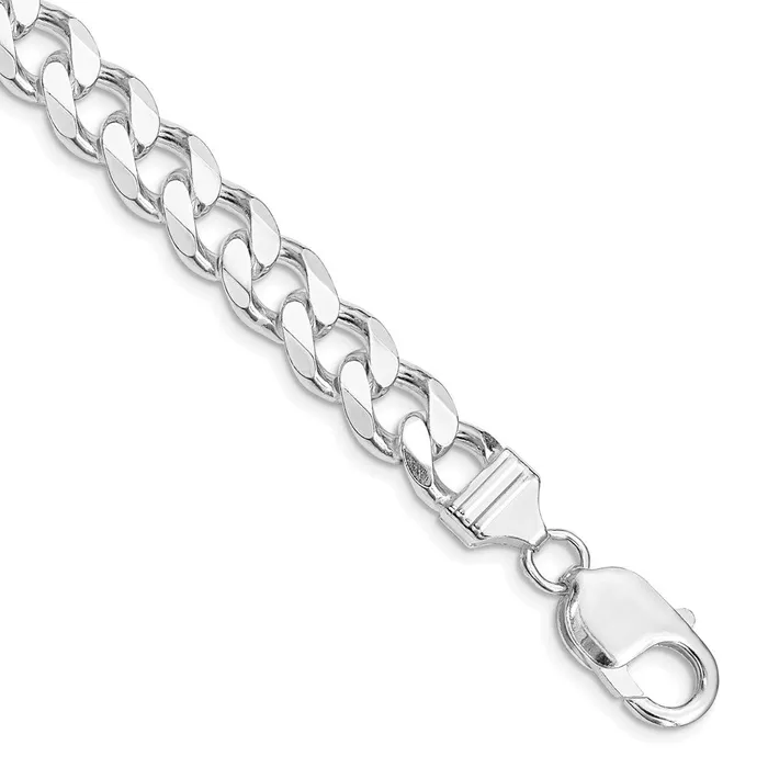 Sterling Silver Rhodiumplated 9mm Curb Chain TreasureFineJewelers Rings