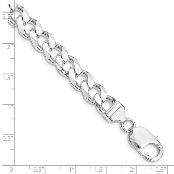 Sterling Silver Rhodiumplated 9mm Curb Chain TreasureFineJewelers Rings