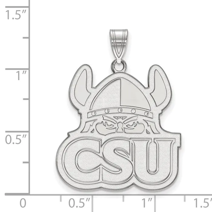 Sterling Silver Rhodiumplated Cleveland State University Extra Large Pendant TreasureFineJewelers Necklaces