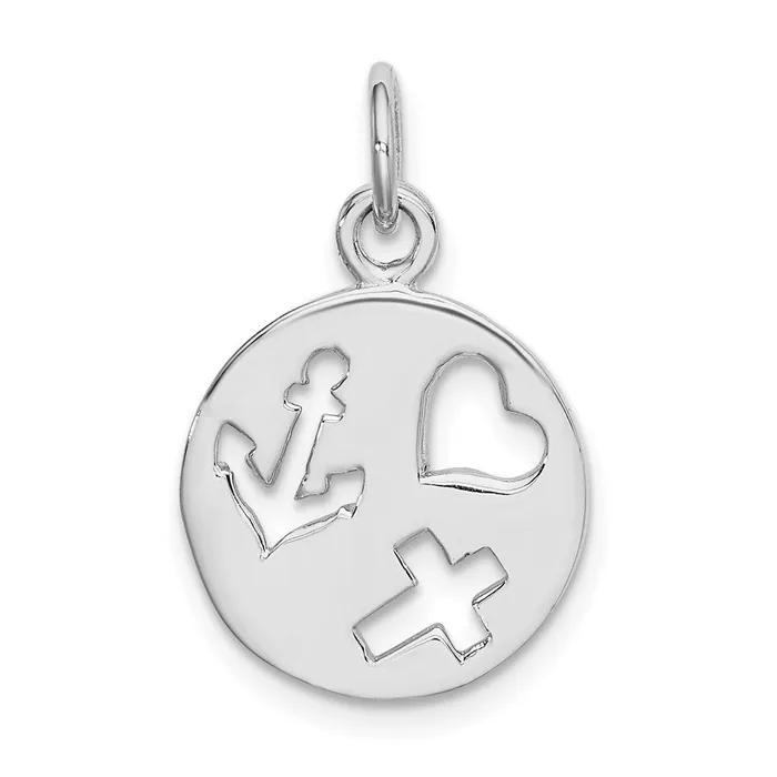 Sterling Silver Rhodiumplated Cutout Heart Cross Anchor Charm TreasureFineJewelers Rings Sterling Silver Rhodiumplated Cutout Heart Cross Anchor Charm TreasureFineJewelers Rings