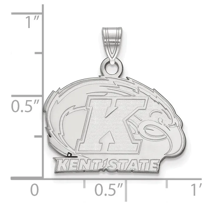Sterling Silver Rhodiumplated Kent State University Small Pendant TreasureFineJewelers Necklaces
