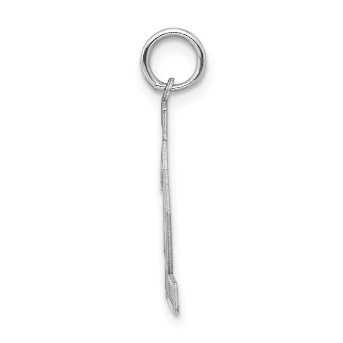 Sterling SilverRhodiumplated Satin Number 42 Charm TreasureFineJewelers Rings