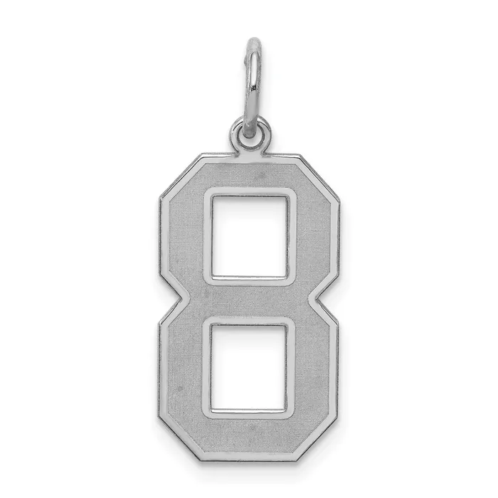 Sterling SilverRhodiumplated Satin Number 8 Charm TreasureFineJewelers Rings Sterling SilverRhodiumplated Satin Number 8 Charm TreasureFineJewelers Rings
