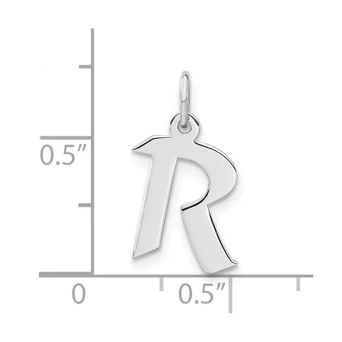 Sterling Silver Small Artisan Block Initial R Charm TreasureFineJewelers Rings