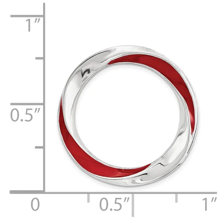 Sterling Silver Stackable Expressions Medium Red Enameled Chain Slide TreasureFineJewelers Rings