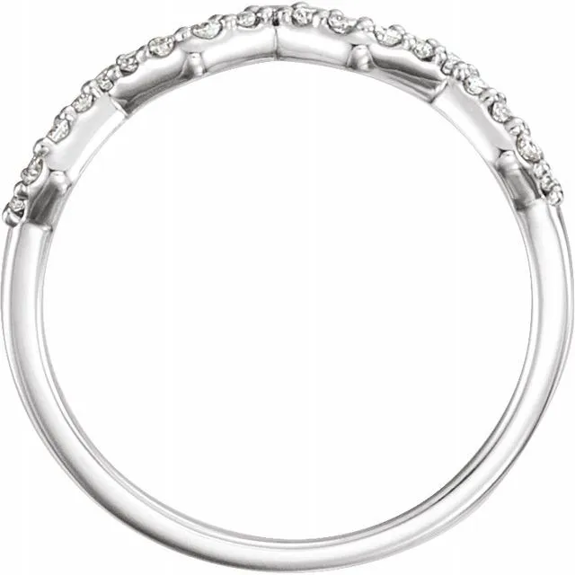 TreasureFineJeweler Rings 14K White 15 CTW Natural Diamond Stackable Ring