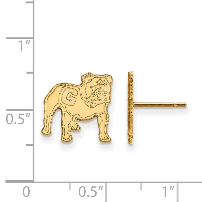 TreasureFineJewelers 10k Gold University of Georgia Bulldog Small Post Earrings Earrings