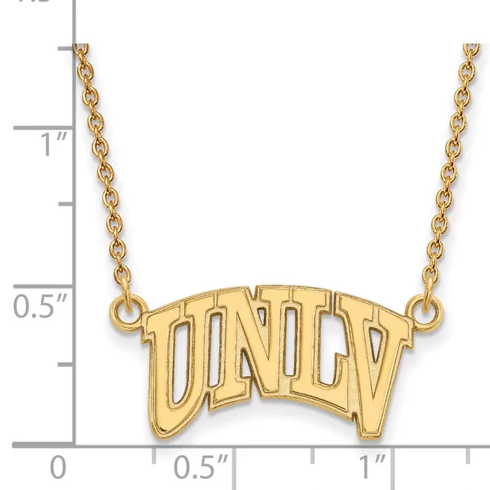 TreasureFineJewelers 10K Yellow Gold University of Nevada Las Vegas Small Pendant with Necklace Necklaces