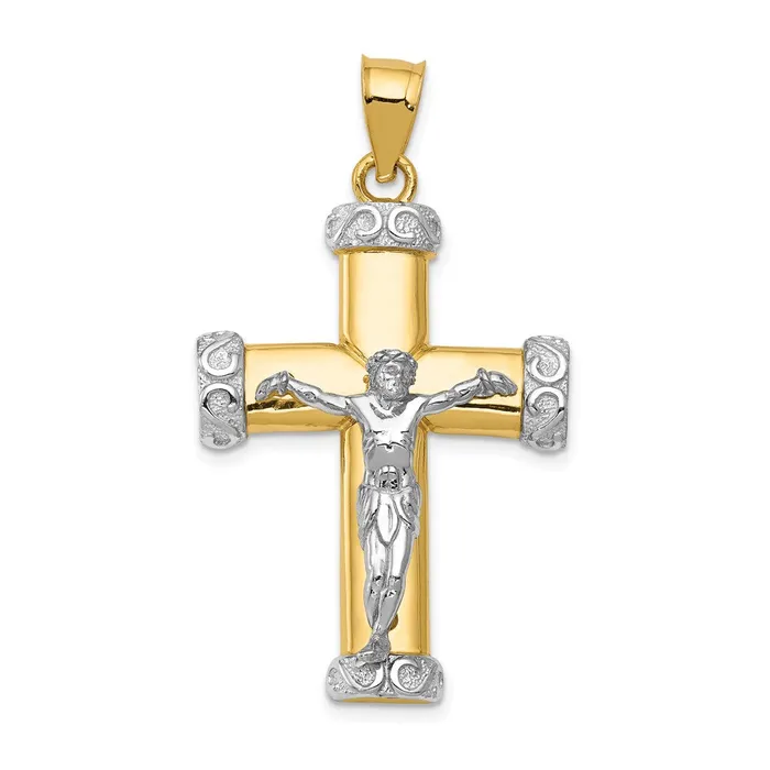 TreasureFineJewelers 14k Twotone Crucifix Pendant Rings