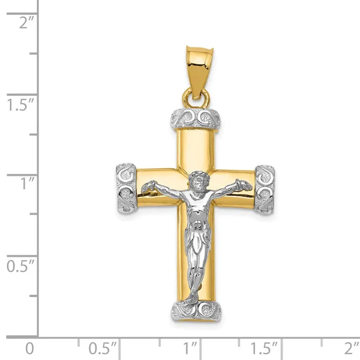 TreasureFineJewelers 14k Twotone Crucifix Pendant Rings
