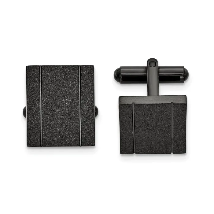 TreasureFineJewelers Bracelets Chisel Stainless Steel Polished Black IPplated Laser cut Cufflinks TreasureFineJewelers Bracelets Chisel Stainless Steel Polished Black IPplated Laser cut Cufflinks