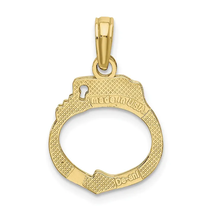 TreasureFineJewelers Charm Necklaces 10K Moveable Handcuffs Charm