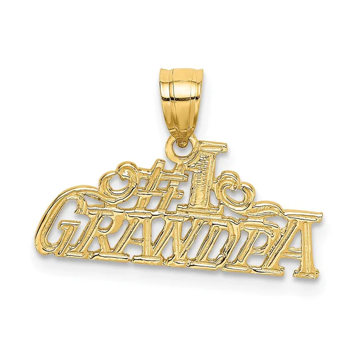 TreasureFineJewelers Charm Necklaces 14k 1 GRANDPA Charm