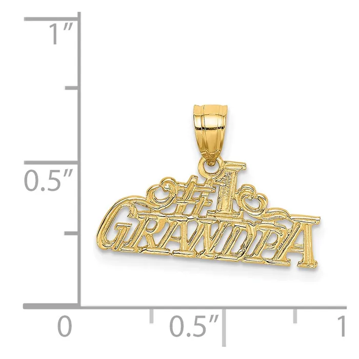 TreasureFineJewelers Charm Necklaces 14k 1 GRANDPA Charm