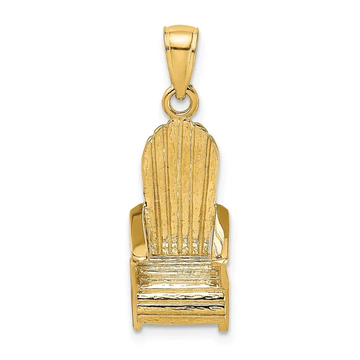 TreasureFineJewelers Charm Necklaces 14K 3D Beach Chair Charm