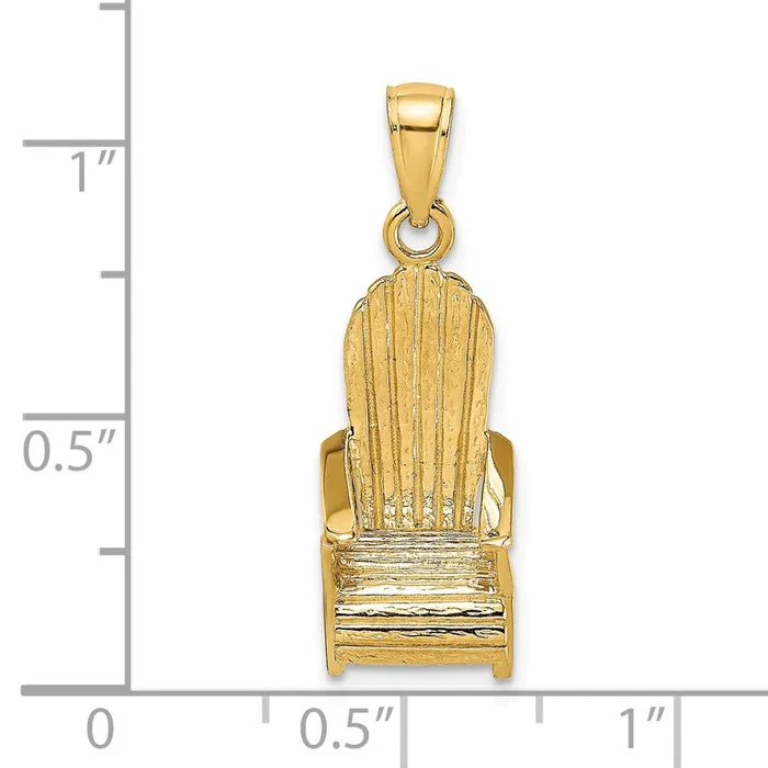 TreasureFineJewelers Charm Necklaces 14K 3D Beach Chair Charm