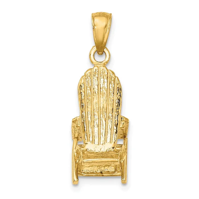 TreasureFineJewelers Charm Necklaces 14K 3D Beach Chair Charm