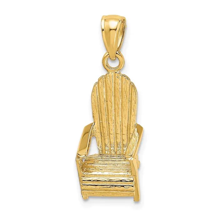 TreasureFineJewelers Charm Necklaces 14K 3D Beach Chair Charm