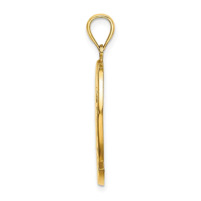 TreasureFineJewelers Charm Necklaces 14K ARUBA W Dolphin Sunset In Frame Charm