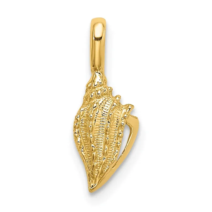 TreasureFineJewelers Charm Necklaces 14K Mini Conch Shell Charm
