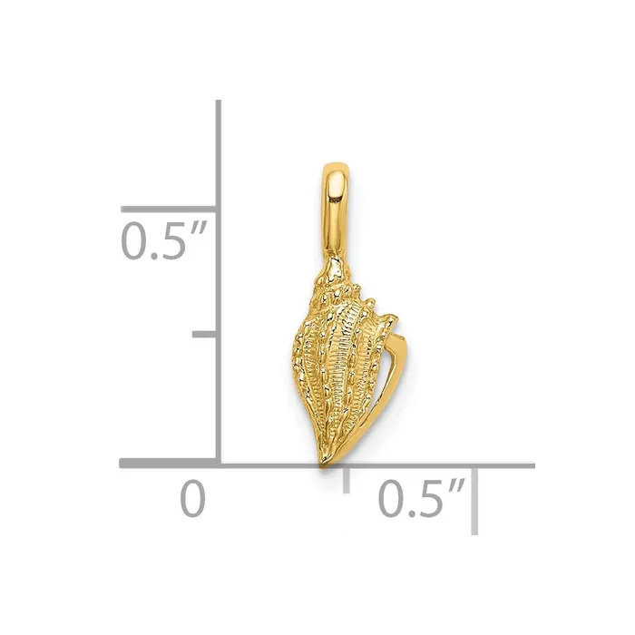 TreasureFineJewelers Charm Necklaces 14K Mini Conch Shell Charm