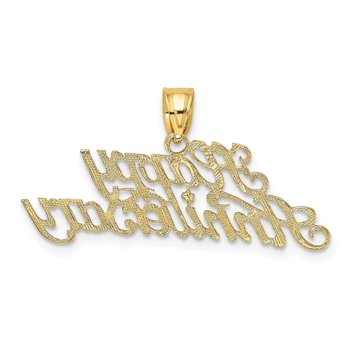 TreasureFineJewelers Charm Necklaces 14K Polished HAPPY ANNIVERSARY Charm