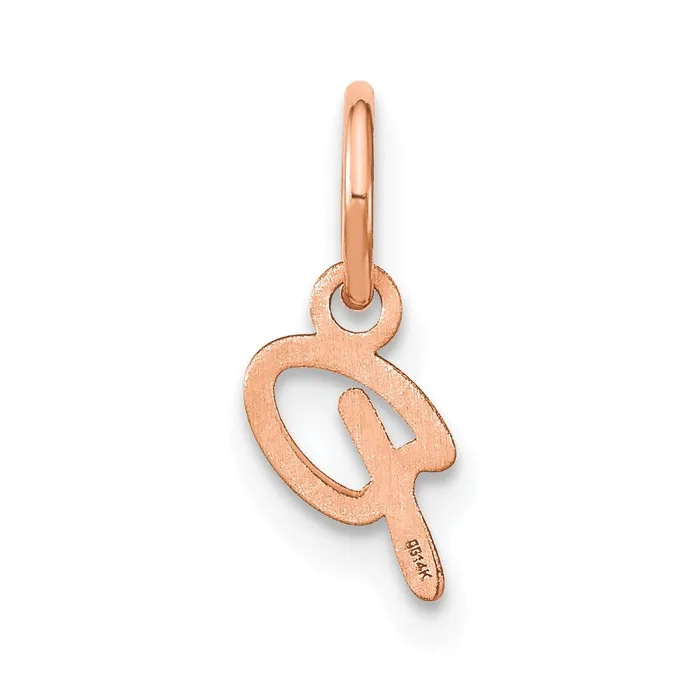 TreasureFineJewelers Charm Necklaces 14k Rose Gold Upper case Letter P Initial Charm