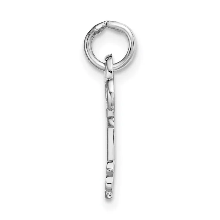 TreasureFineJewelers Charm Necklaces 14K White Gold Key Letter S Initial Charm