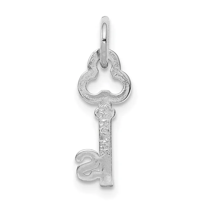 TreasureFineJewelers Charm Necklaces 14K White Gold Key Letter S Initial Charm