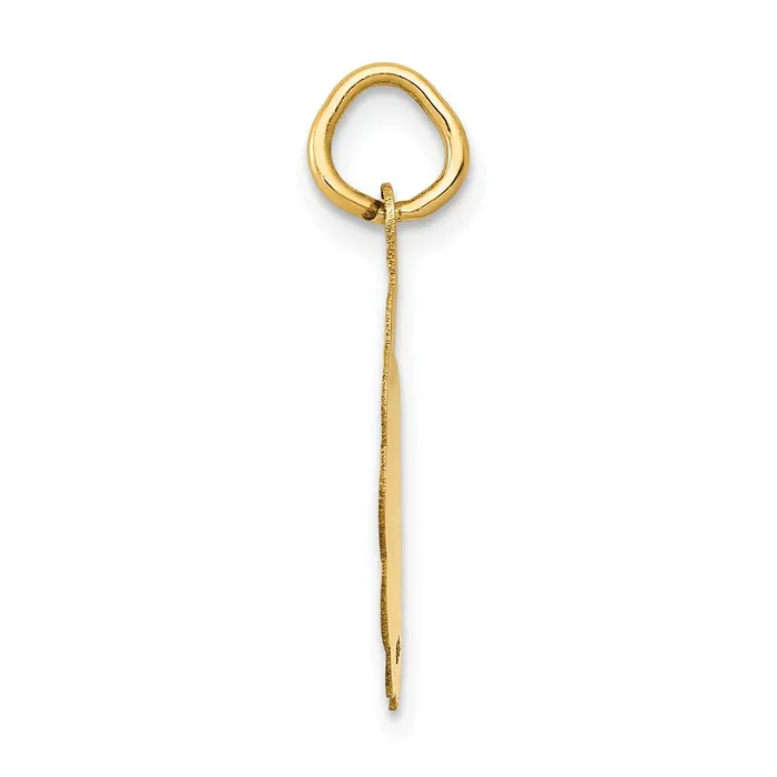 TreasureFineJewelers Charm Necklaces 14k Yellow Gold Polished ITS A GIRL Scalloped Disc Charm