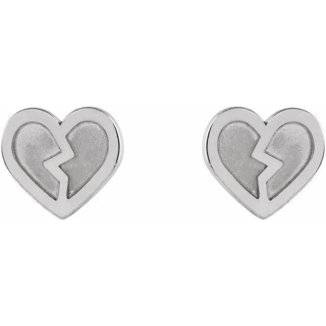 TreasureFineJewelers Earrings Sterling Silver Tiny Heart Earrings