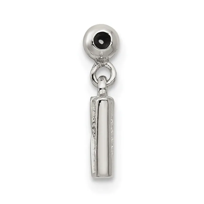 TreasureFineJewelers Memento Sterling Silver Letter W Dangle Initial Charm Necklaces