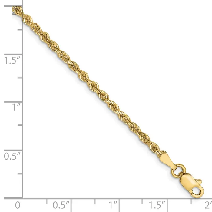 TreasureFineJewelers Necklaces 10K 25mm DiamondCut Rope Chain