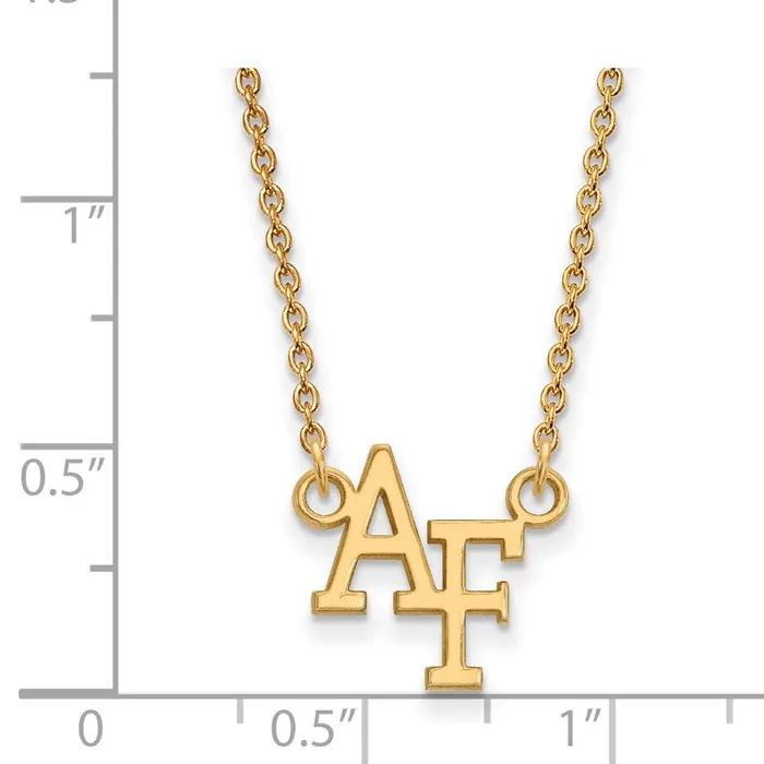 TreasureFineJewelers Necklaces 10k Gold US Air Force Academy Small Pendant Necklace